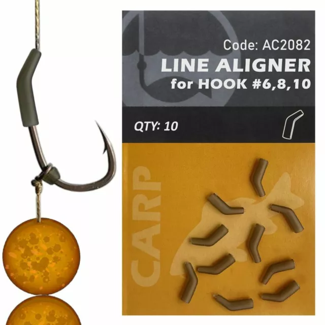 Line Aligners MEDIUM Hooks Size 6,8,10 Life-ORANGE Carp Rig Sleeves Karpfenhaken