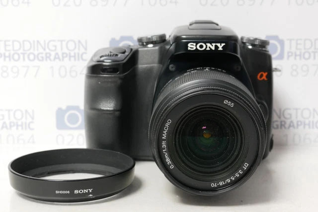 SONY A100 + DT 18-70mm f/3.5-5.6 Lens + Hood £60.00 - PicClick UK