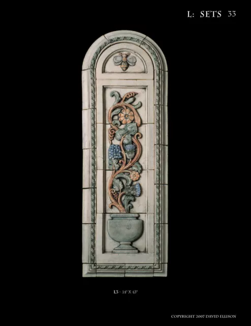 Shower  Bath  Garden   Floral  Panel  Arts & Crafts  Gothic Ellison Tile
