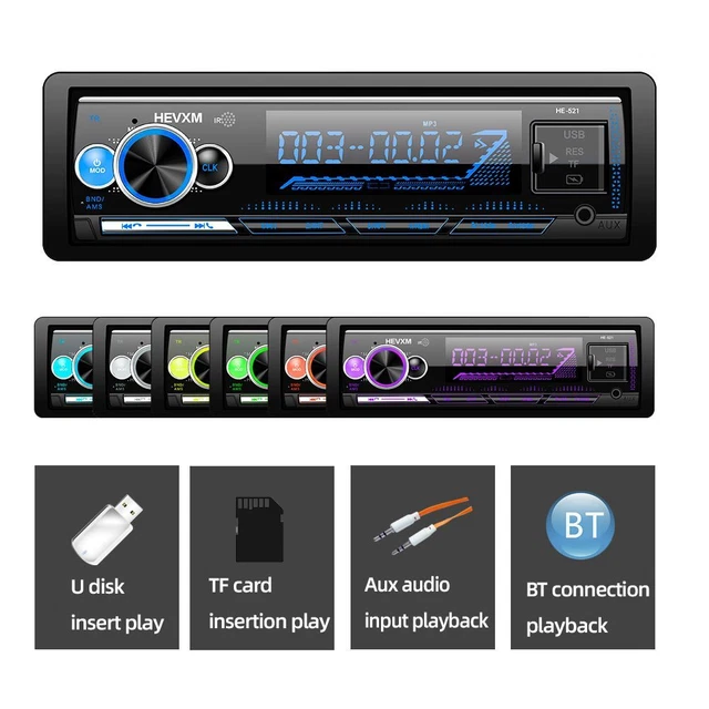 audio dans le tableau de bord Radio de voiture Lecteur MP3 de voiture Bluetooth