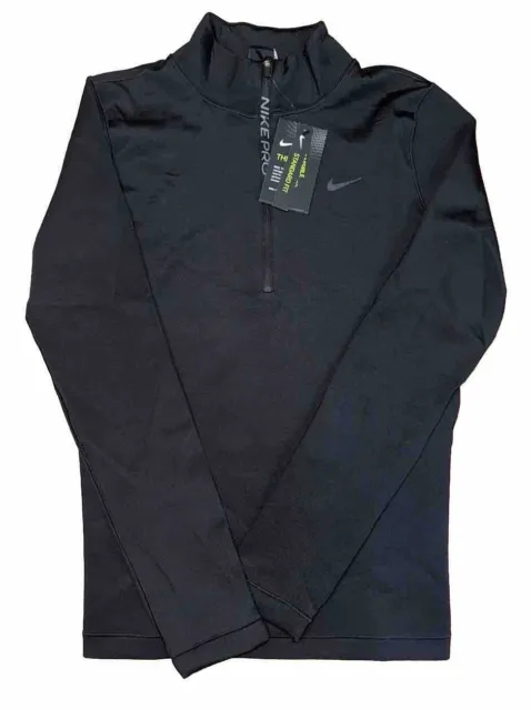 (60% OFF!!) Nike Dri-Fit Pro Warm Running Black LS 1/4-Zip (CU4329-010)