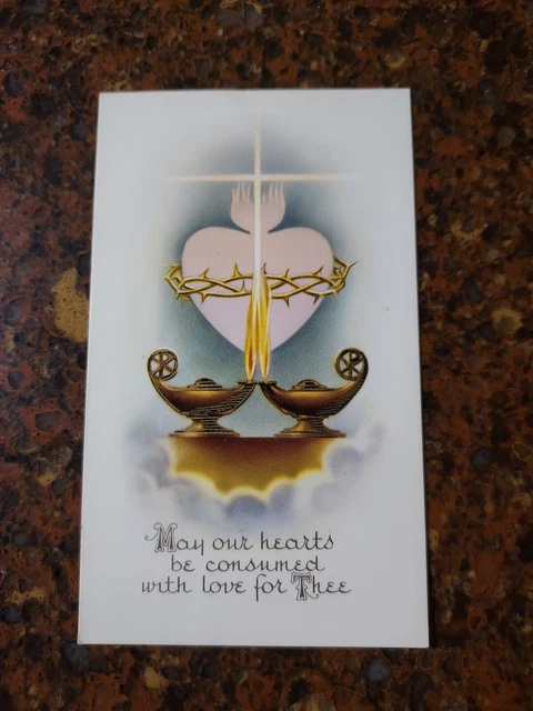 Vintage 1973 FUNERAL HOME CATHOLIC CABINET MOURNING PRAYER DEATH MEMORIAL CARD