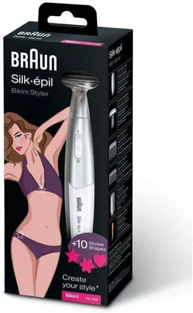 Braun Silk-epil 3-in-1 Lady Women Fine Hair Bikini Styler Trimmer White FG1100W