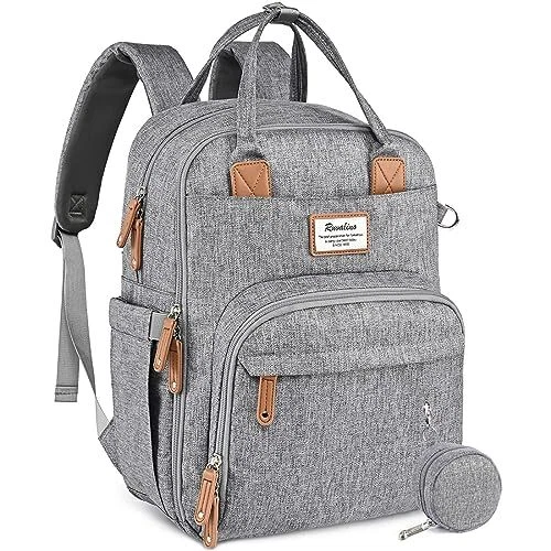 RUVALINO Diaper Bag Backpack Multifunction Travel Back Pack Maternity Baby Ch...