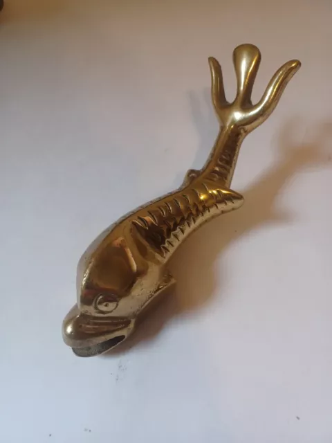 1900s Art Deco/MCM Antique Rare Brass Fish Front Door Knocker