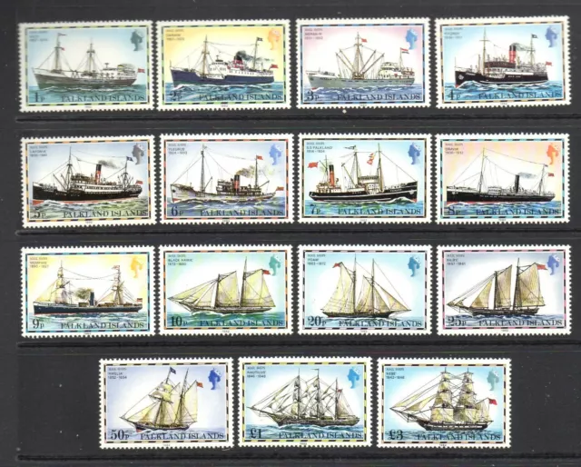 World Stamps Br. Colonies 1978/82 QEII - Falkland Is. Mail Skips Set Type B U/M
