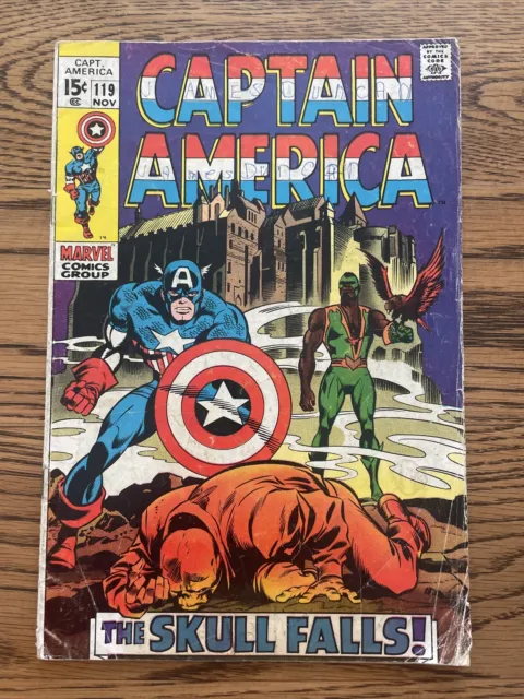 Captain America #119 (Marvel 1969) Red Skull, 3rd Falcon Appearance, Low Grade