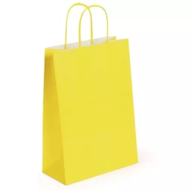 25 PZ Busta shopper jolly colore GIALLO 18x8x24 cm 183D