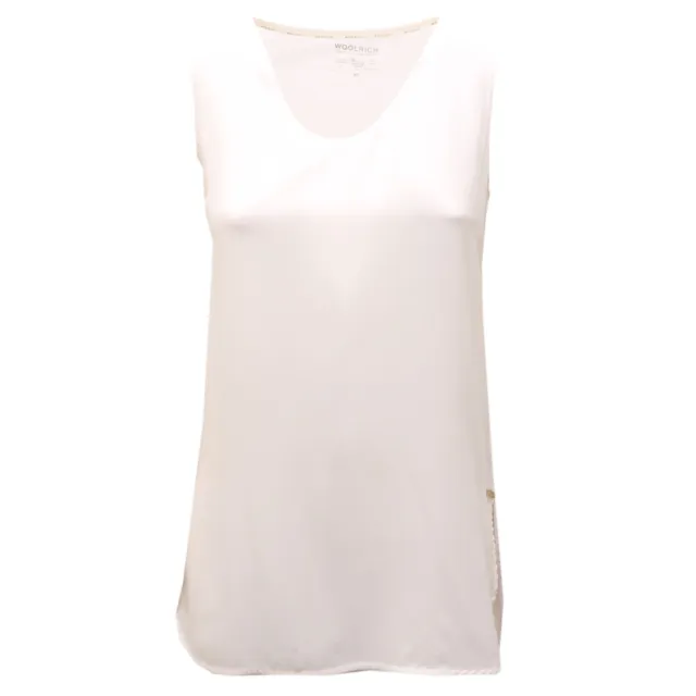 7250AC canotta donna WOOLRICH ivory cotton/silk tank top woman