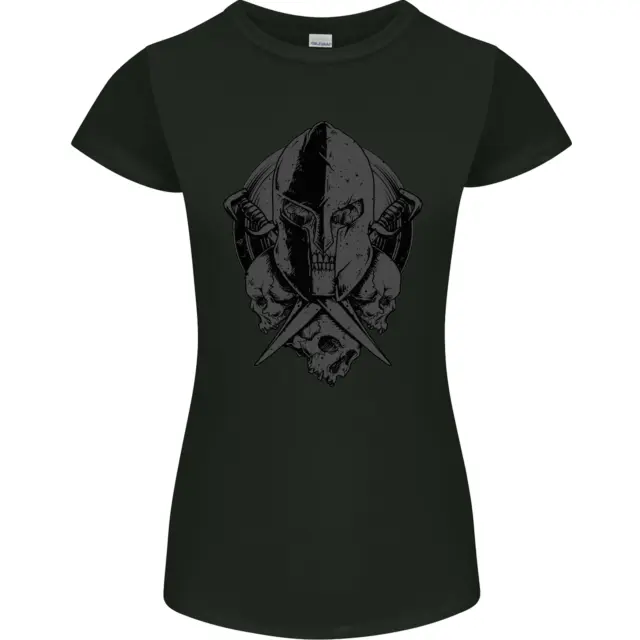 T-shirt Spartan Skull Romano Casco Palestra MMA Donna Petite Cut
