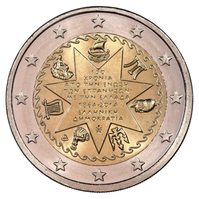 Grecia 2 Euro 2014 Commemorativa - 150 Anni Union Degli Isole Ionie A La Greece