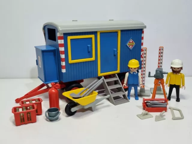Playmobil 3760 Old Blue Trailer Construction Site Worker Expert Bricklayer