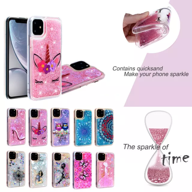 Liquid Sparkling Quicksand Clear Soft TPU Phone Case Cover for iPhone 11 Pro Max