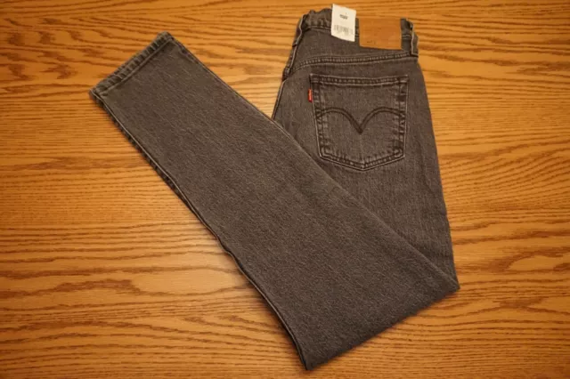 NWT WOMEN'S LEVI JEANS 501 Skinny Size 29 x 30 High Rise Button Fly Gray Premium