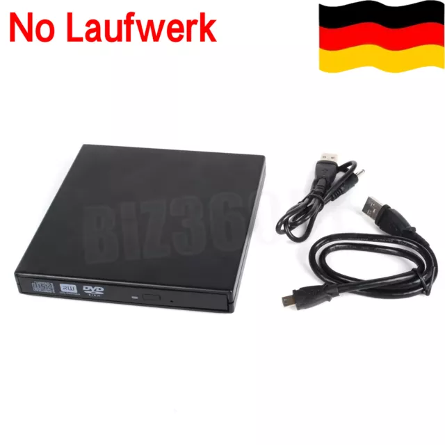 Laufwerksgehäuse Extern Slimline SATA USB 2.0 für 12,7mm CD/DVD Laufwerk Brenner