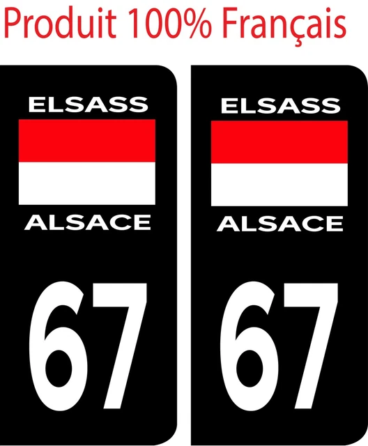 AUTOCOLLANT STICKERS PLAQUE d'immatriculation 67 ELSASS ALSACE FULL ...