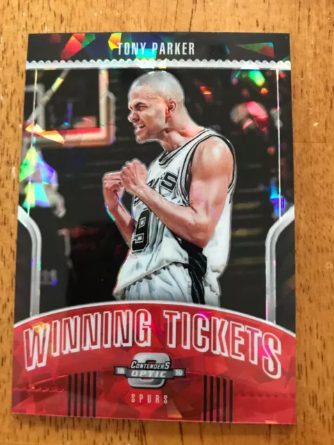 2018-19 Optic Winning Tickets Prizms Red Cracked Ice TONY PARKER #11 SPURS