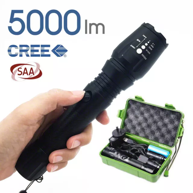 CREE XP-E T6 USB LED Zoomable 5000Lm 18650 Rechargeable Battery Flashlight Torch