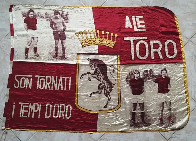 Bandiera TORINO Calcio Anno 1976 Flag Drapeau No Ultras Toro 128x95 Vintage Rare