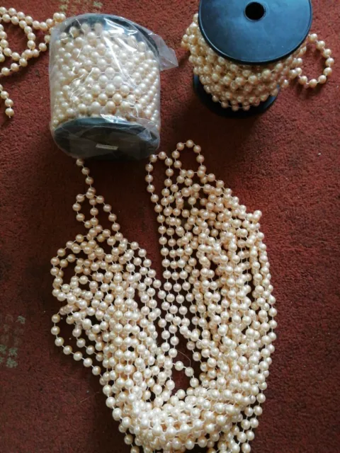 5mm Pearl Beads On String Sewing Cake Trim Wedding Bridal Craft Trimming