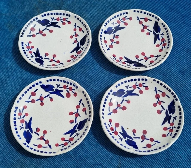 Dinette Ancienne En Porcelaine - Décor Coquelicots - Très Bon état