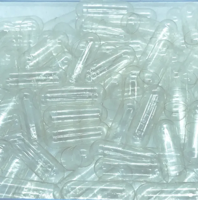 200 cápsulas vacías de gelatina transparente halal/kosher talla 00# densidad de polvo 450-700 mg