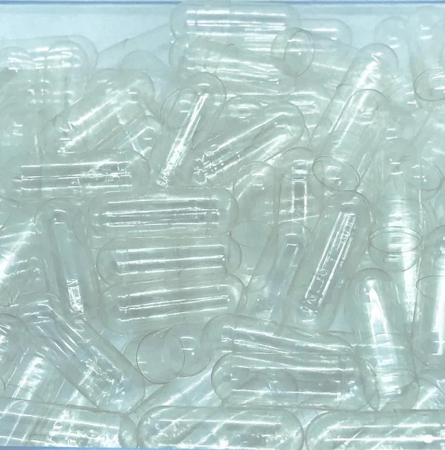 200 capsule di gelatina trasparente vuote halal/kosher taglia 00# densità polvere 450-700 mg