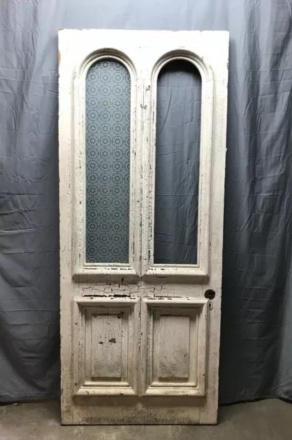 1 Antique Exterior 1880's 34x81 VTG Double Arched Glass Entryway Door 933-22B