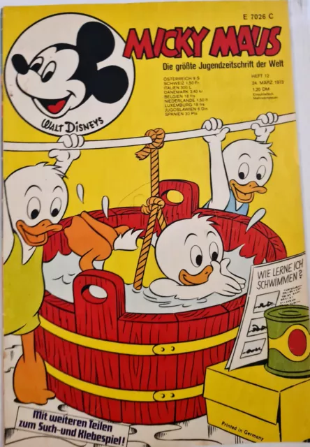 Micky Maus  Heft Nr.12 mit SB+ Beilage 1973 Z 2 (110)