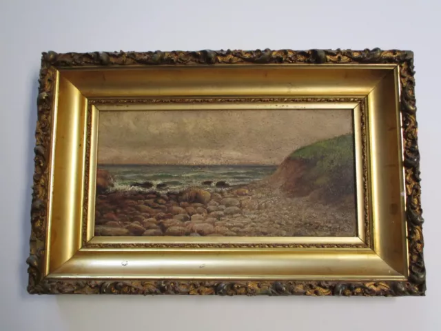 Antique Landscape Oil Painting   Plein Air Impressionist Waterfall Primitive Old