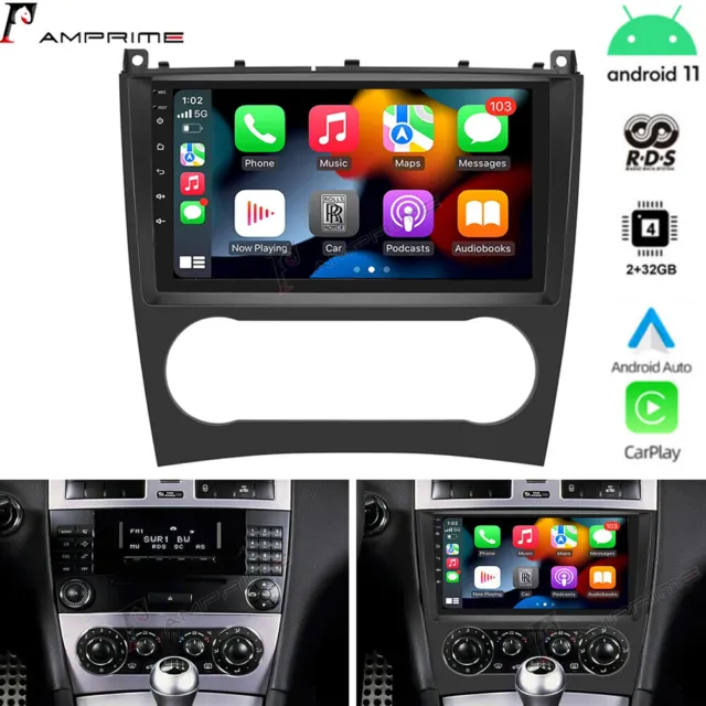 for Mercedes Benz C Class W203 2005-2009 Android 11 Car Stereo Radio Carplay GPS