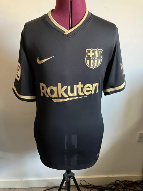 Barcelona Fc Nike 2020/2021 Away Shirt Black Mens Size Small