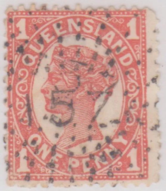 Stamp(Po101) 1897  QLD 1d Red Post No.157  (YM58)