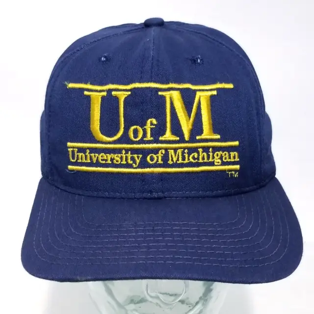 VTG Michigan Wolverines NCAA The Game Split Bar GLUED TAG Snapback Hat USA MADE