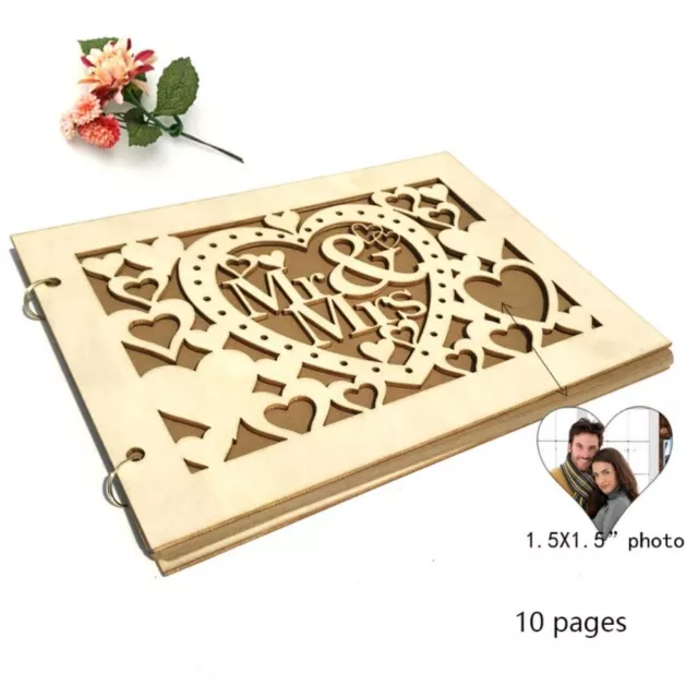 27*19 CM Wedding Guest Book Wood Guest Registration Book  Wedding Party