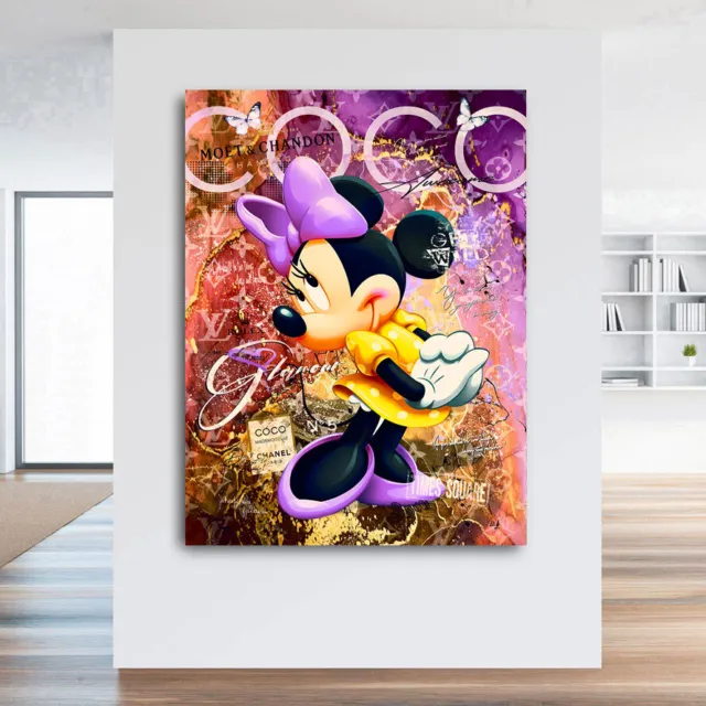 Leinwandbild Minnie Maus Pop Art Lifestyle Wandbild Wohnzimmer Bilder Deko