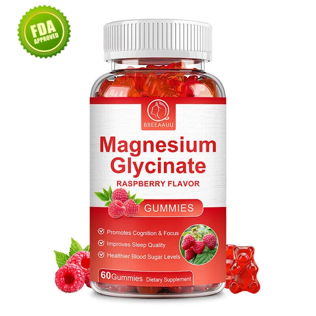 MAGNESIUM GLYCINATE 500MG 60 Gummies Sleep Support Relieve Stress