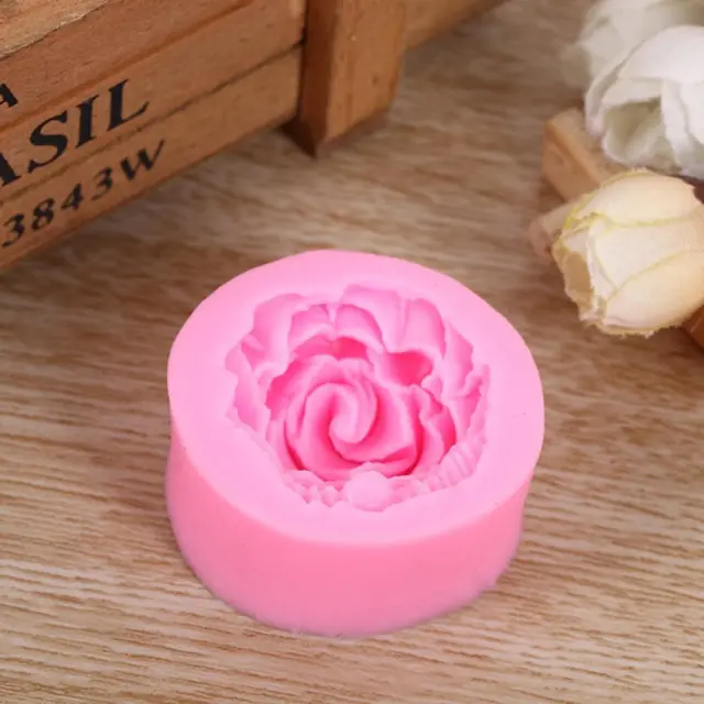 Silicone Sugarcraft Peony Flower Soap Candle Mould Fondant Cake Tool D0D8