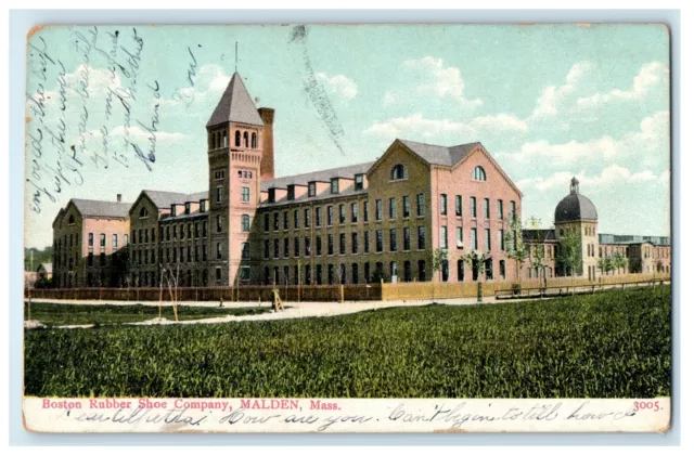 1909 Boston Rubber Shoe Company Malden Massachusetts MA Antique Postcard