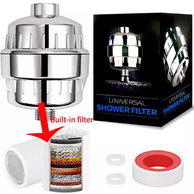Kit de filtro de cabezal de ducha de 15 etapas para purificador universal de cloro de agua dura