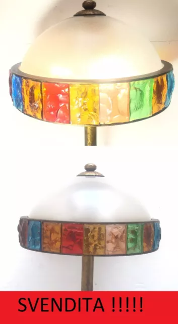 Lampada Pavimento Terra Piantana Floor Lamp Artiginale  Longobard Vetro Murano