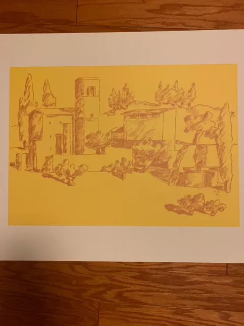 Michael Graves Remember Landscape Building Print 1993 Yellow Trace Paper