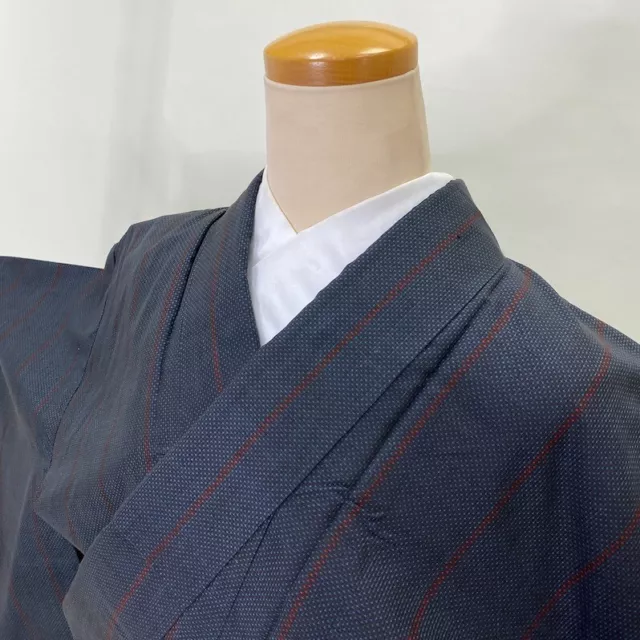 Oshima Tsumugi VINTAGE Japanese Kimono Silk tumugi ANTIQUE LADIES KIMONO 1739