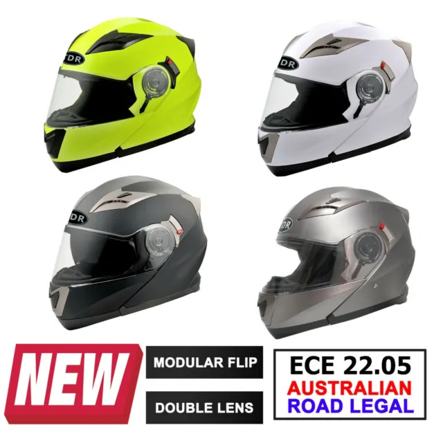FULL FACE Open Face Flip Australian Approve Modular Dual Visor Motorcycle Helmet