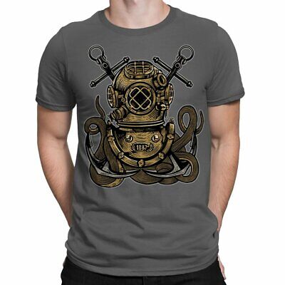 Diver Octopus Helmet Mens T-Shirt