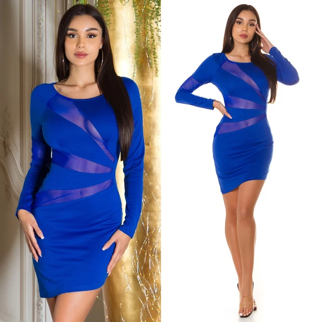 Vestito Donna Trasparente Abito da Cerimonia Elegante Sexy Estivo Corto Mini per
