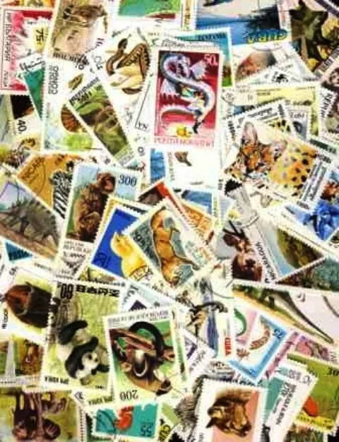 Animaux 4000 timbres différents oblitérés