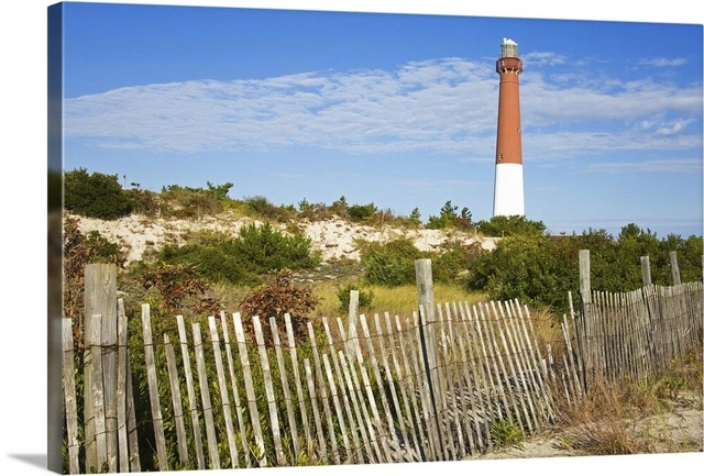 Barnegat Lighthouse in Ocean County, New Canvas Wall Art Print,  Home Decor