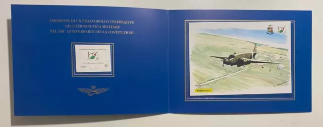 2023 Folder Filatelico 100° Aeronautica Militare A5 SIAI Marchetti Marsupiale