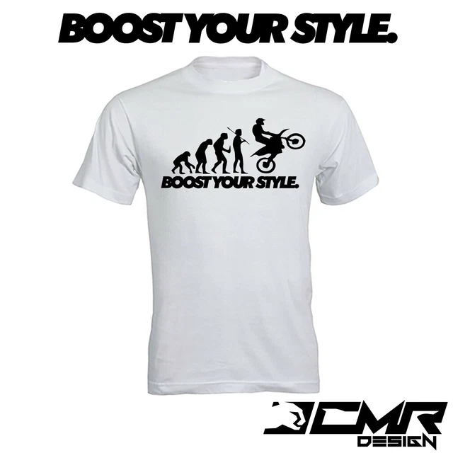 T-Shirt Maglietta Motocross Evoluzione Uomo Donna Tshirt Moto Idea Regalo Rider